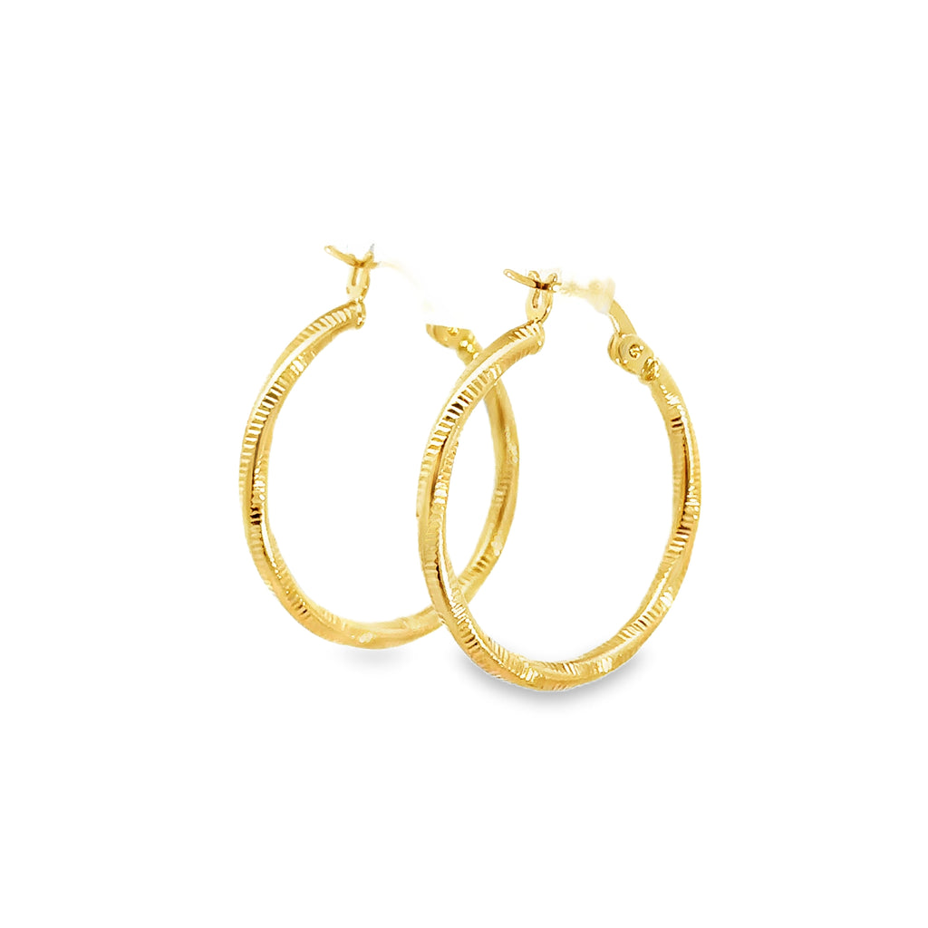 Drelysse Yellow Gold Loop Earring Twisted