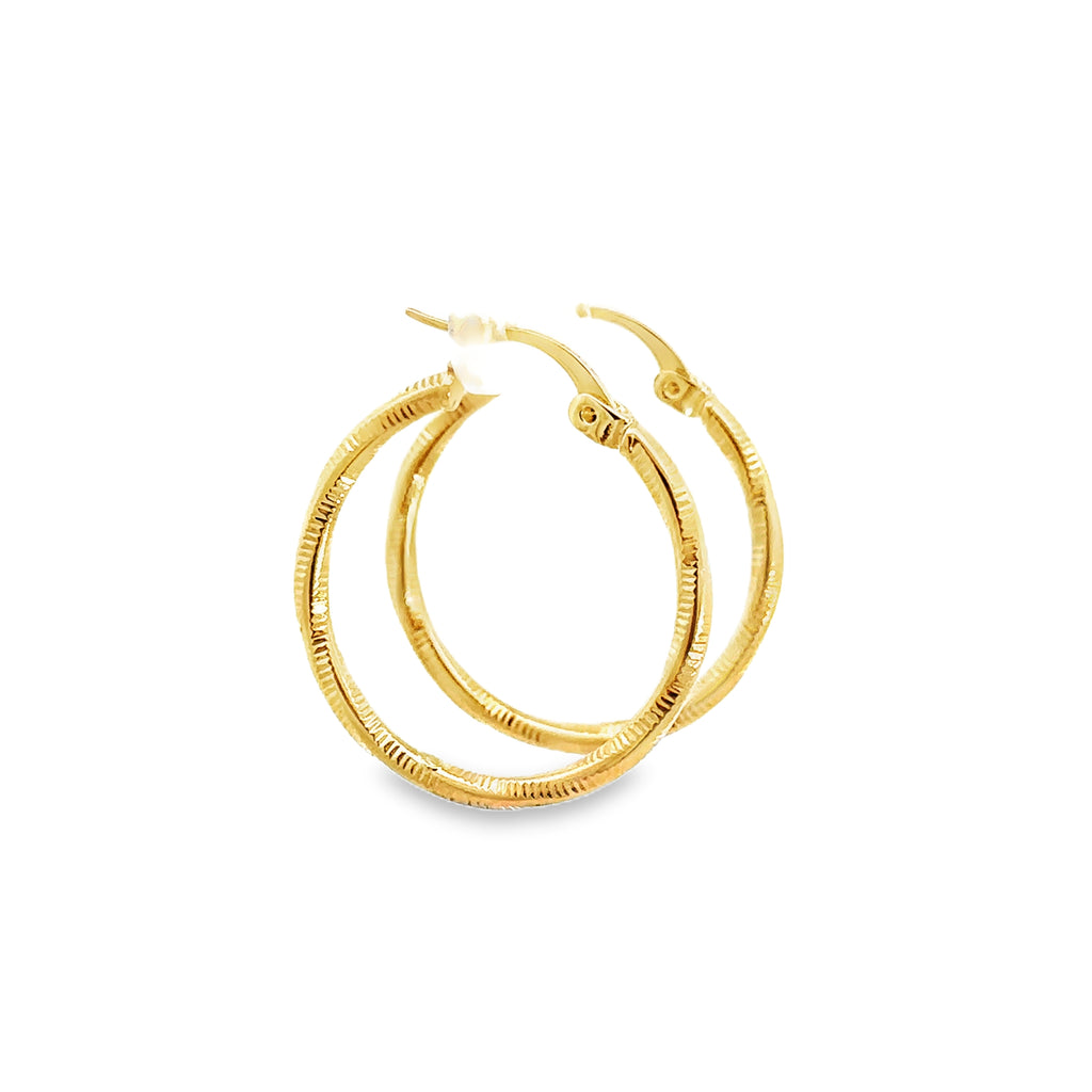 Drelysse Yellow Gold Loop Earring Twisted