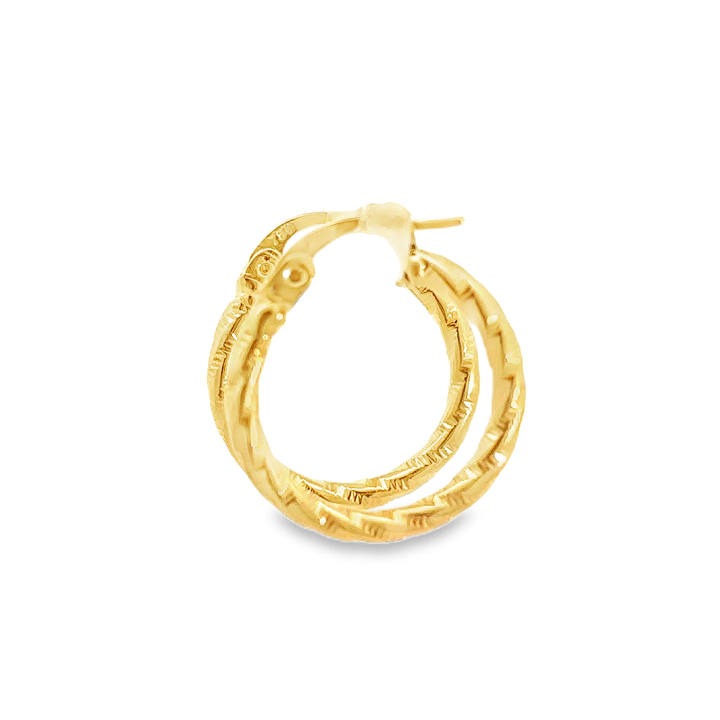 Corvessa Yellow Gold Loops Earrings Twisted