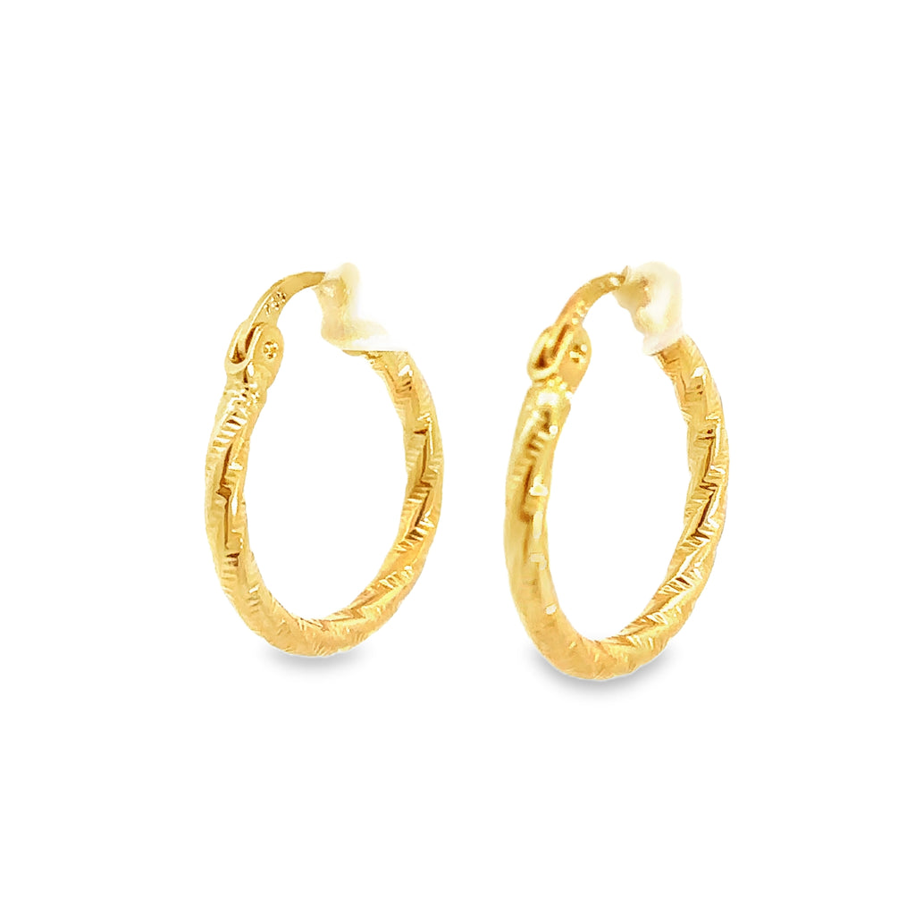 Corvessa Yellow Gold Loops Earrings Twisted