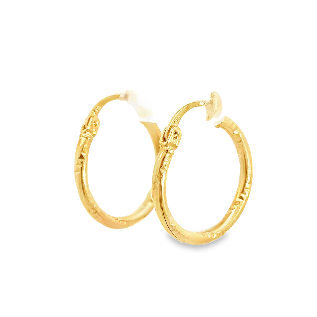 Syrenza Yellow Gold Loop Earrings