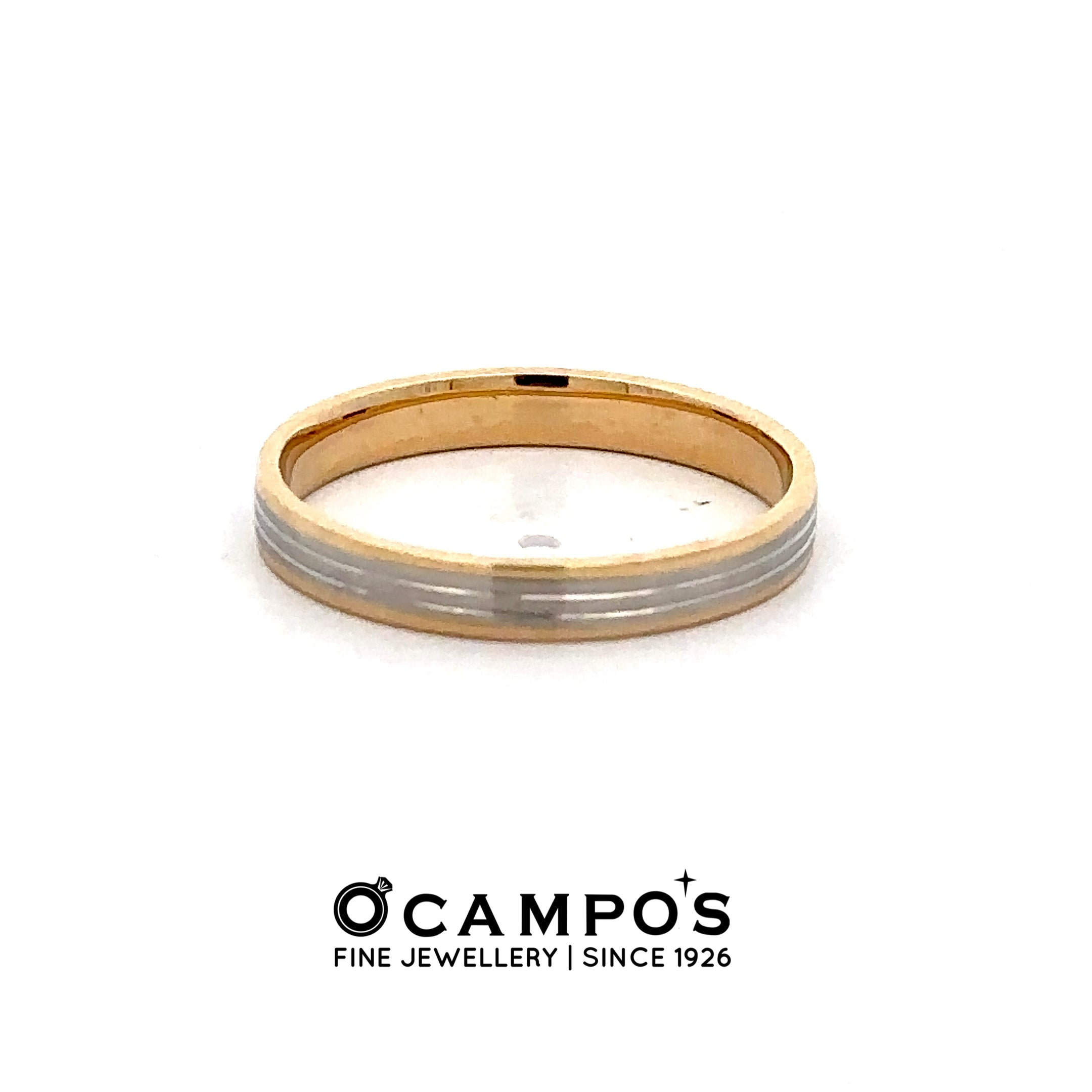 Irida 18 Karat Yellow Gold Platinum With Plain Matt S-7.5