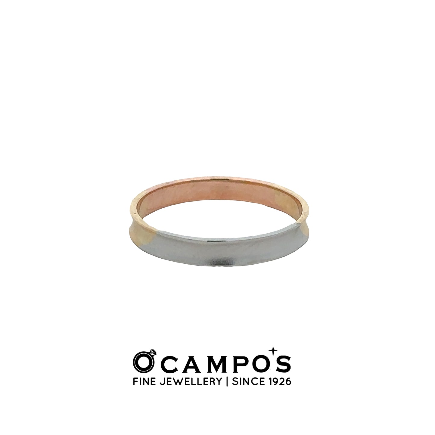 Meliora 18 Karat 3 Tone Platinum Wedding Ring S-6