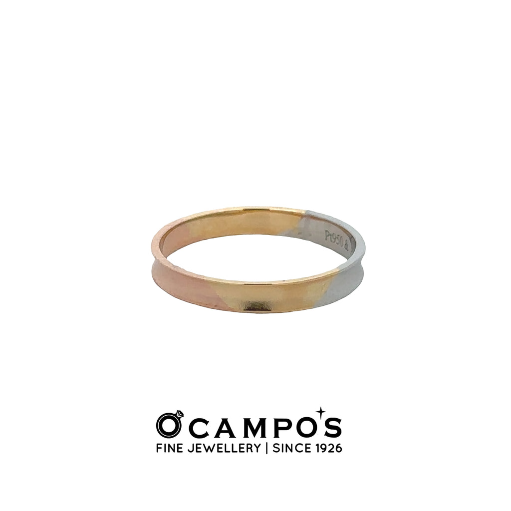 Meliora 18 Karat 3 Tone Platinum Wedding Ring S-6