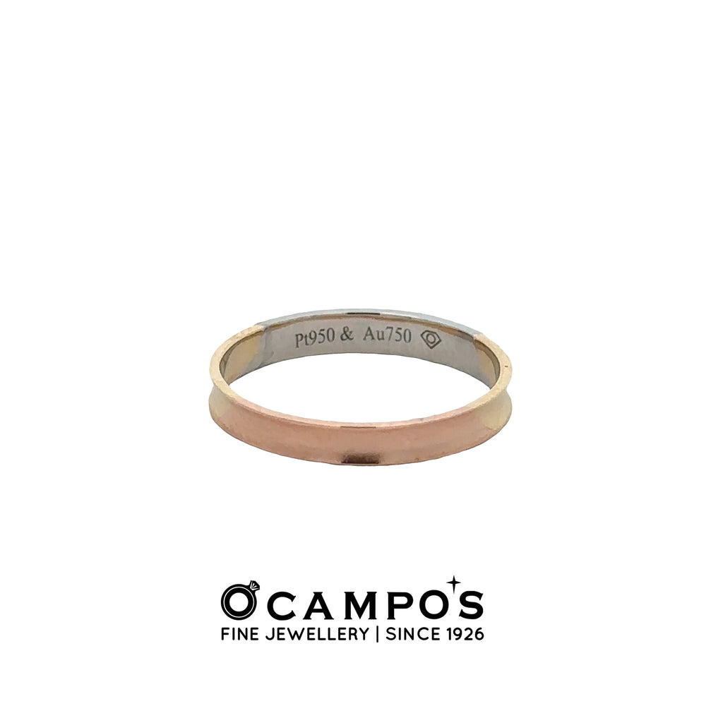 Meliora 18 Karat 3 Tone Platinum Wedding Ring S-6