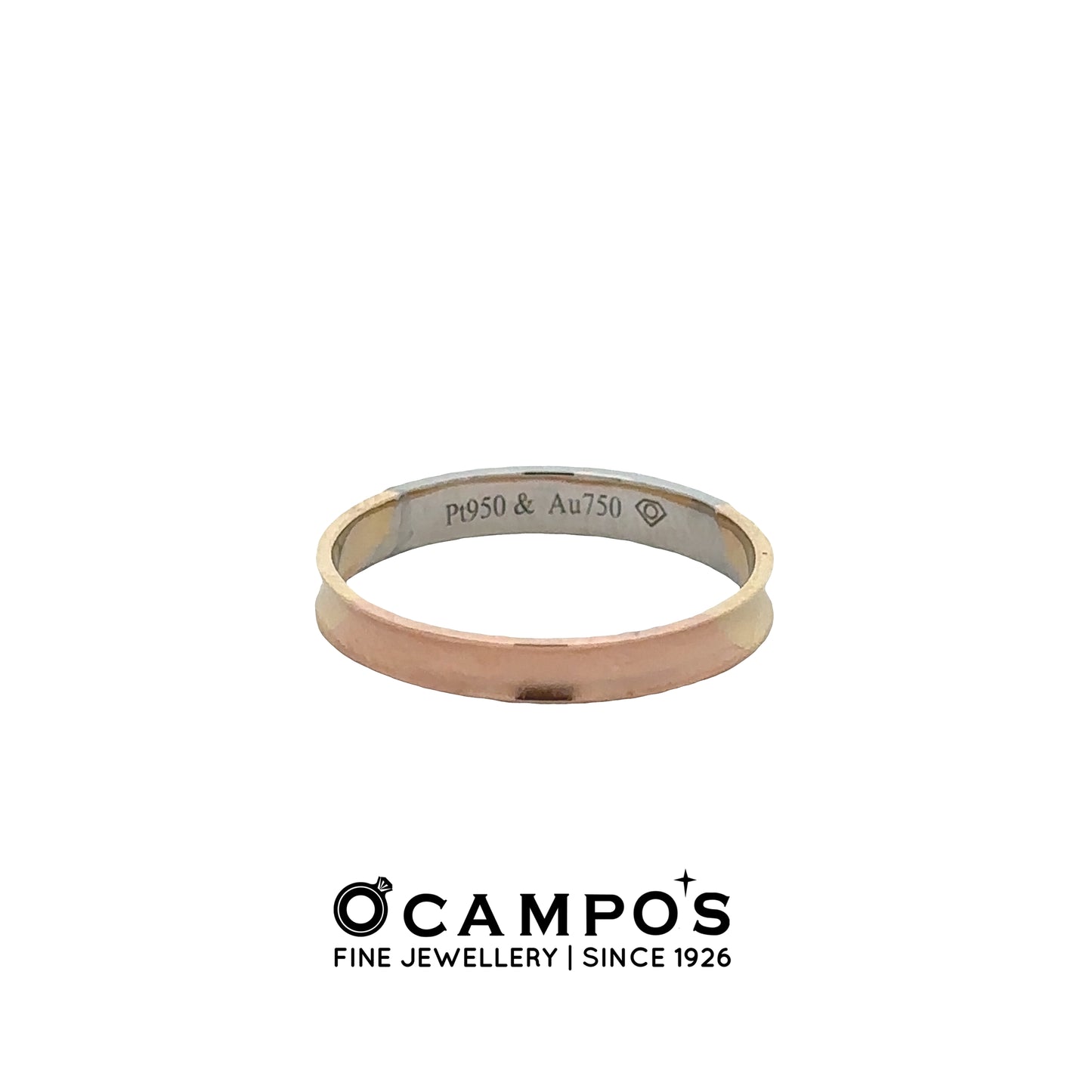 Meliora 18 Karat 3 Tone Platinum Wedding Ring S-6