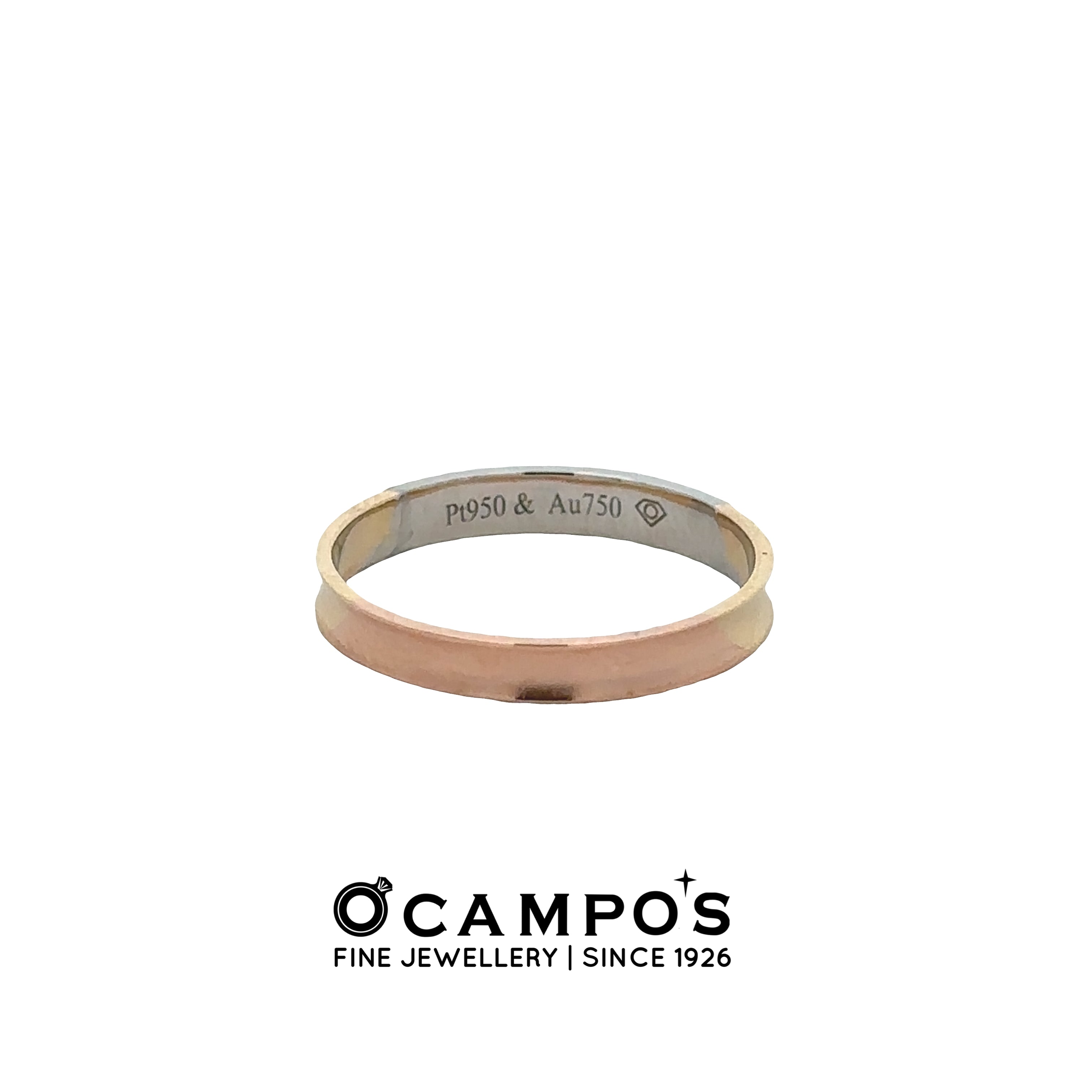 Meliora 18 Karat 3 Tone Platinum Wedding Ring S-6