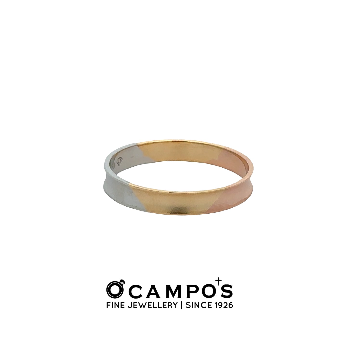 Kallista 18 Karat 3 Tone Platinum Wedding Ring Plain S-9