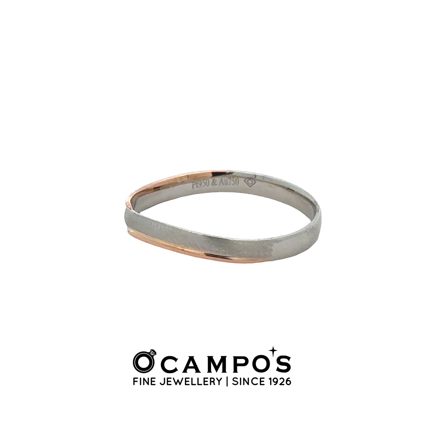 Amaretta 18 Karat 2 Tone With Platinum Wedding Ring Size 8
