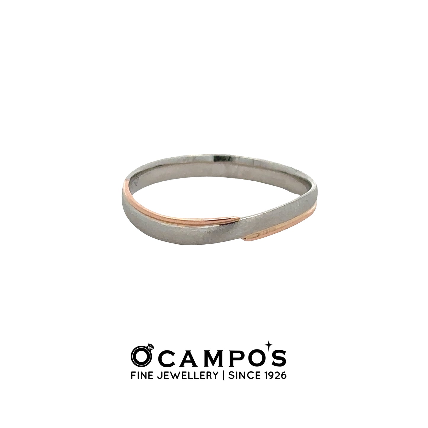 Amaretta 18 Karat 2 Tone With Platinum Wedding Ring Size 8