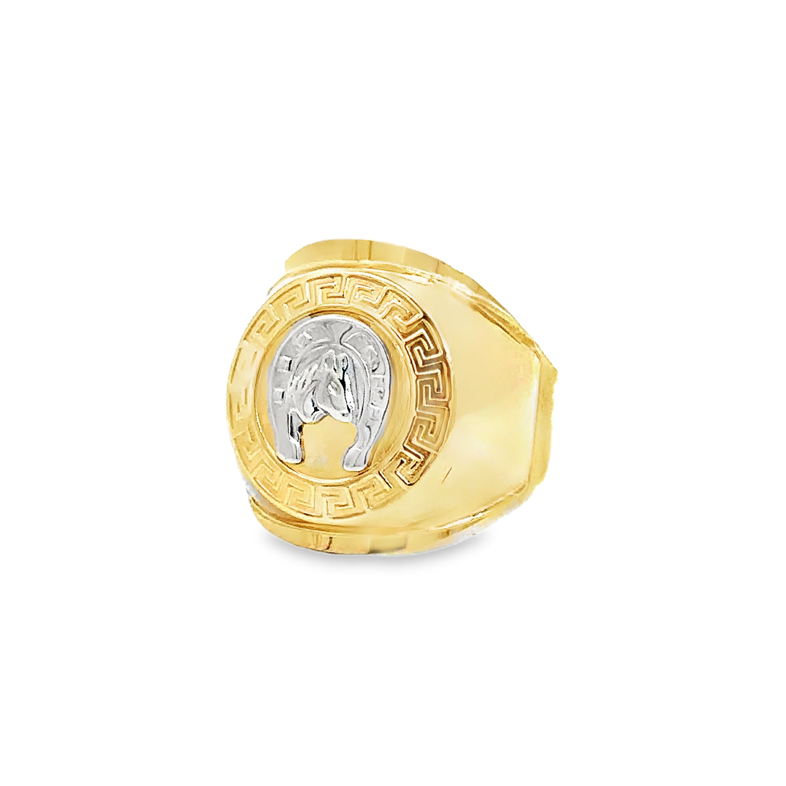Thariel Yellow Gold Mens Ring Horse Shoe