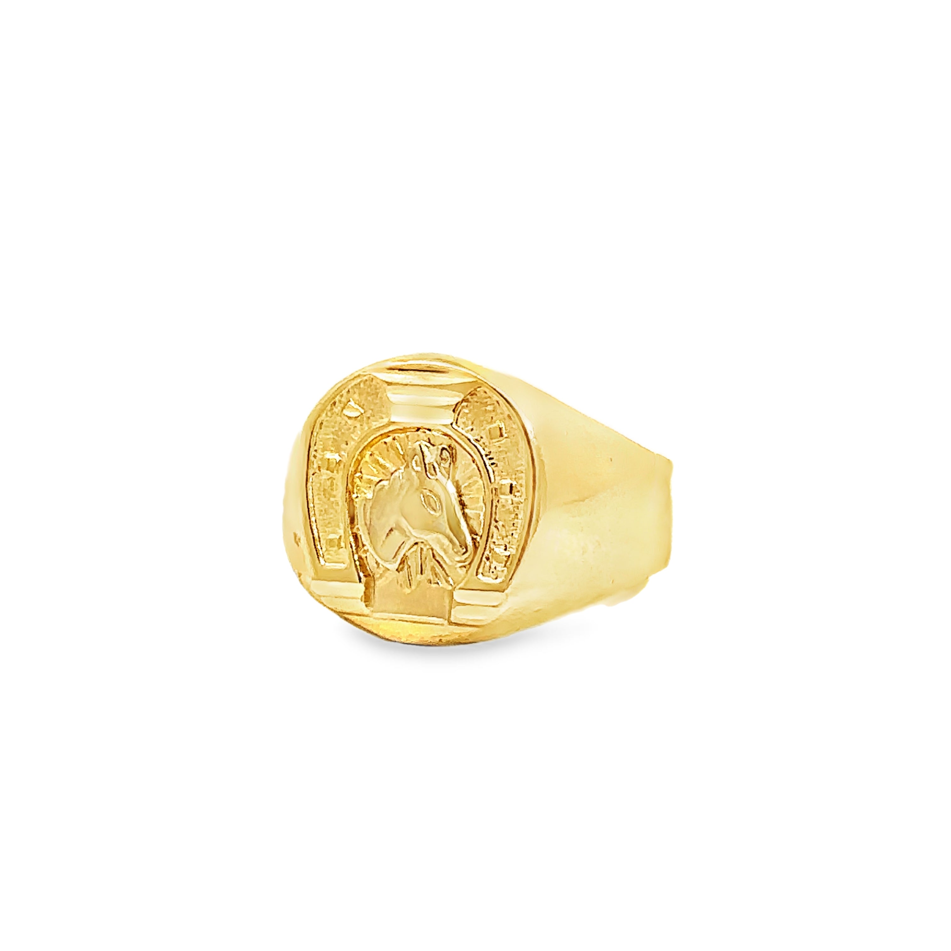 Velynor YellowGold Mens Ring Horse Shoe