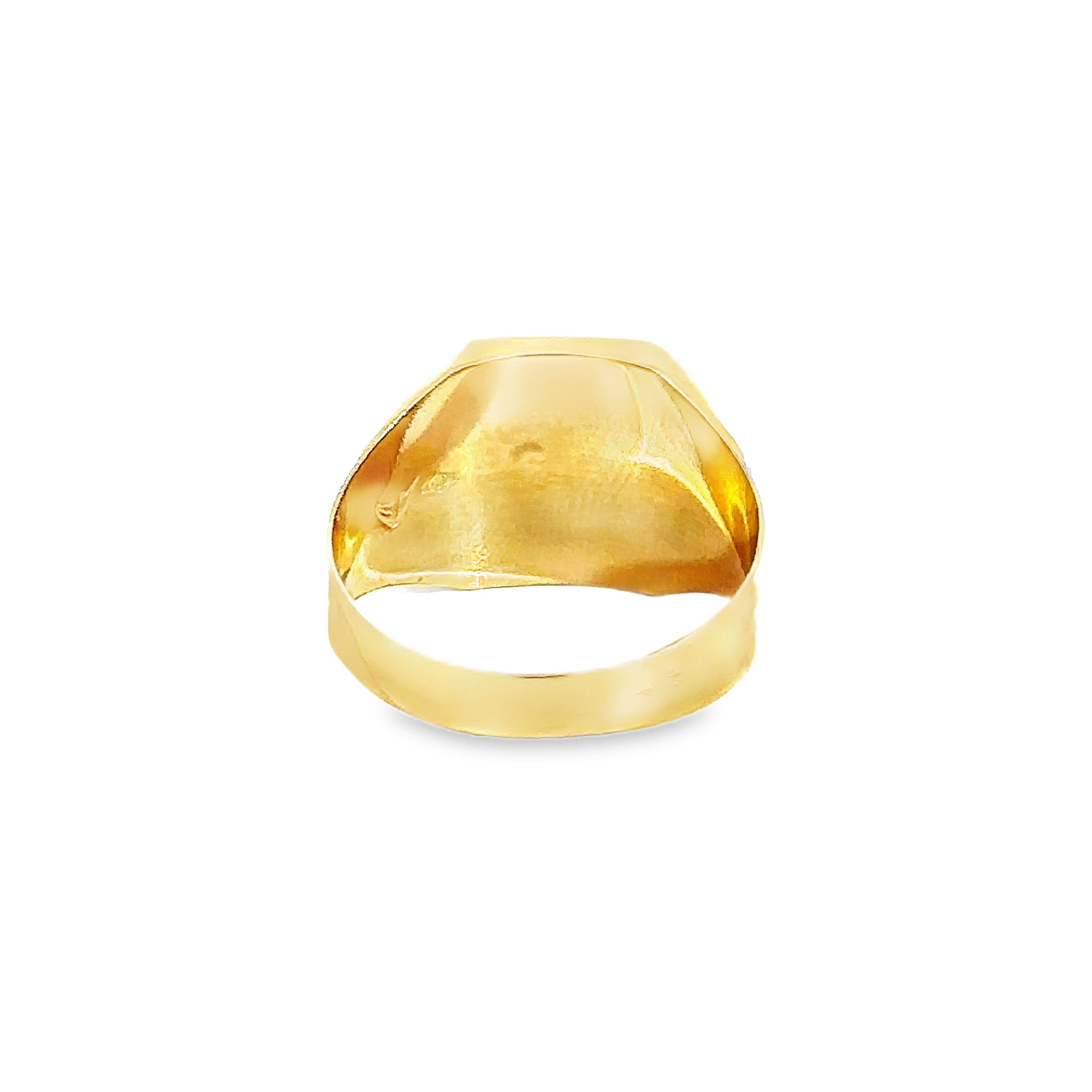 Veyara Yellow Gold Mens Ring Horse