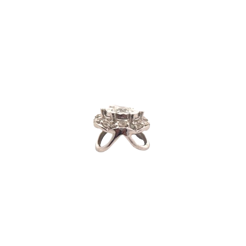 Zeneira 18 Karat White Gold Pendant Flower Design .12 Carat Diamond