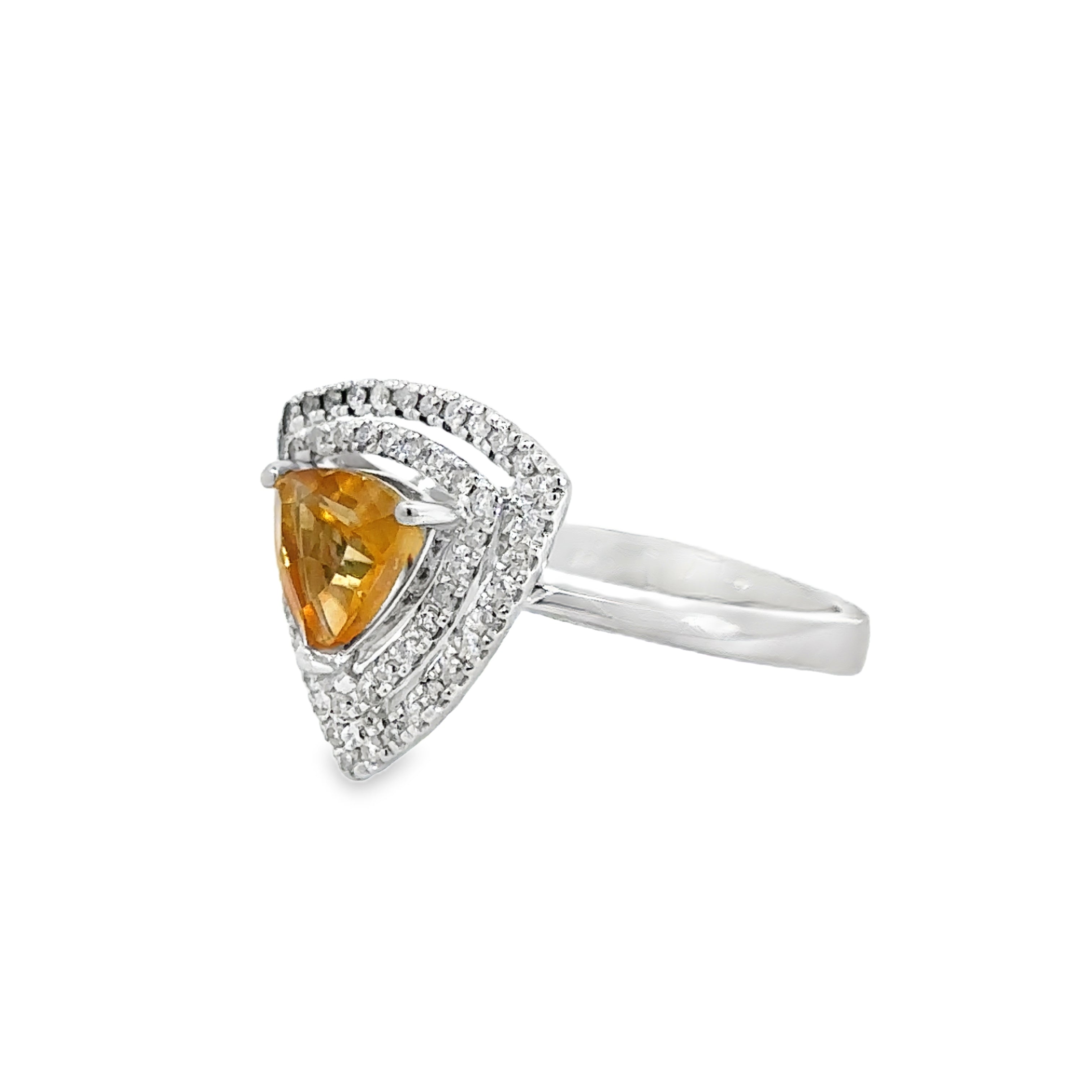 Rivonelle White Gold Citrine Heart-shaped Ring