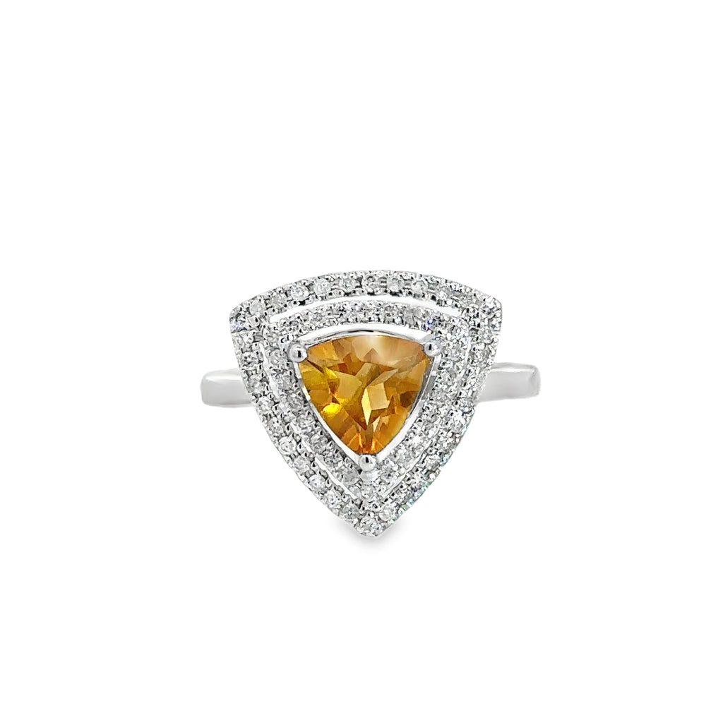 Rivonelle White Gold Citrine Heart-shaped Ring