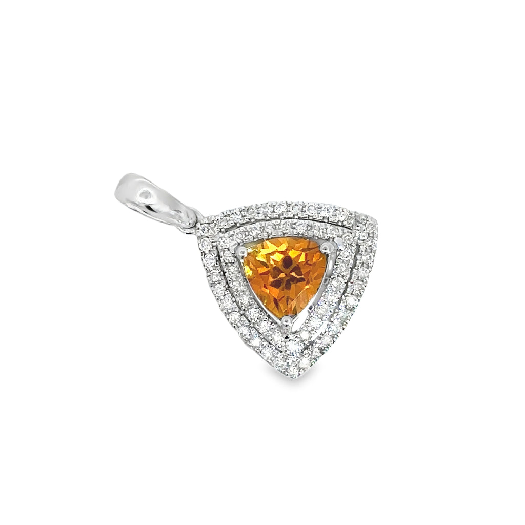 Aletheyn White Gold Citrine Heart-shaped Pendant