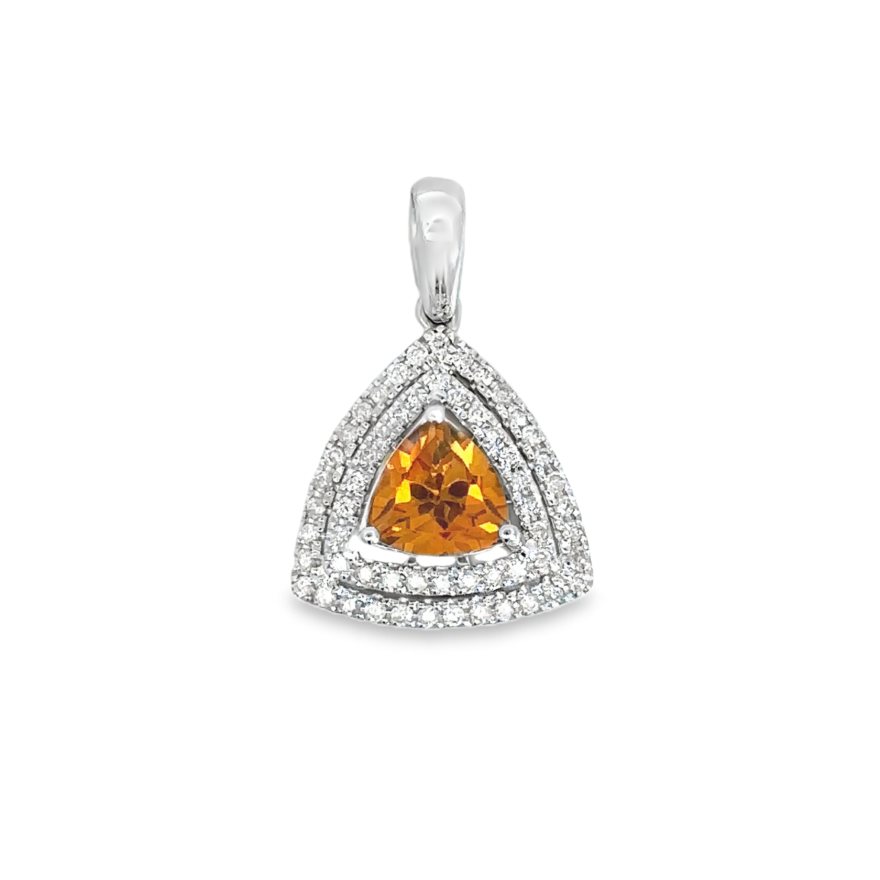 Aletheyn White Gold Citrine Heart-shaped Pendant