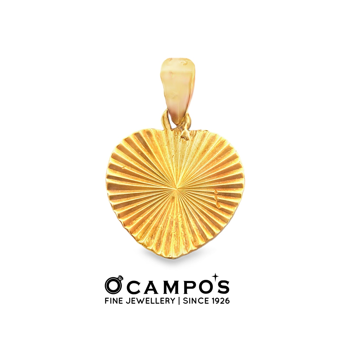 Bellara 18 Karat Yellow Gold Heart Pendant with Initial Letter C