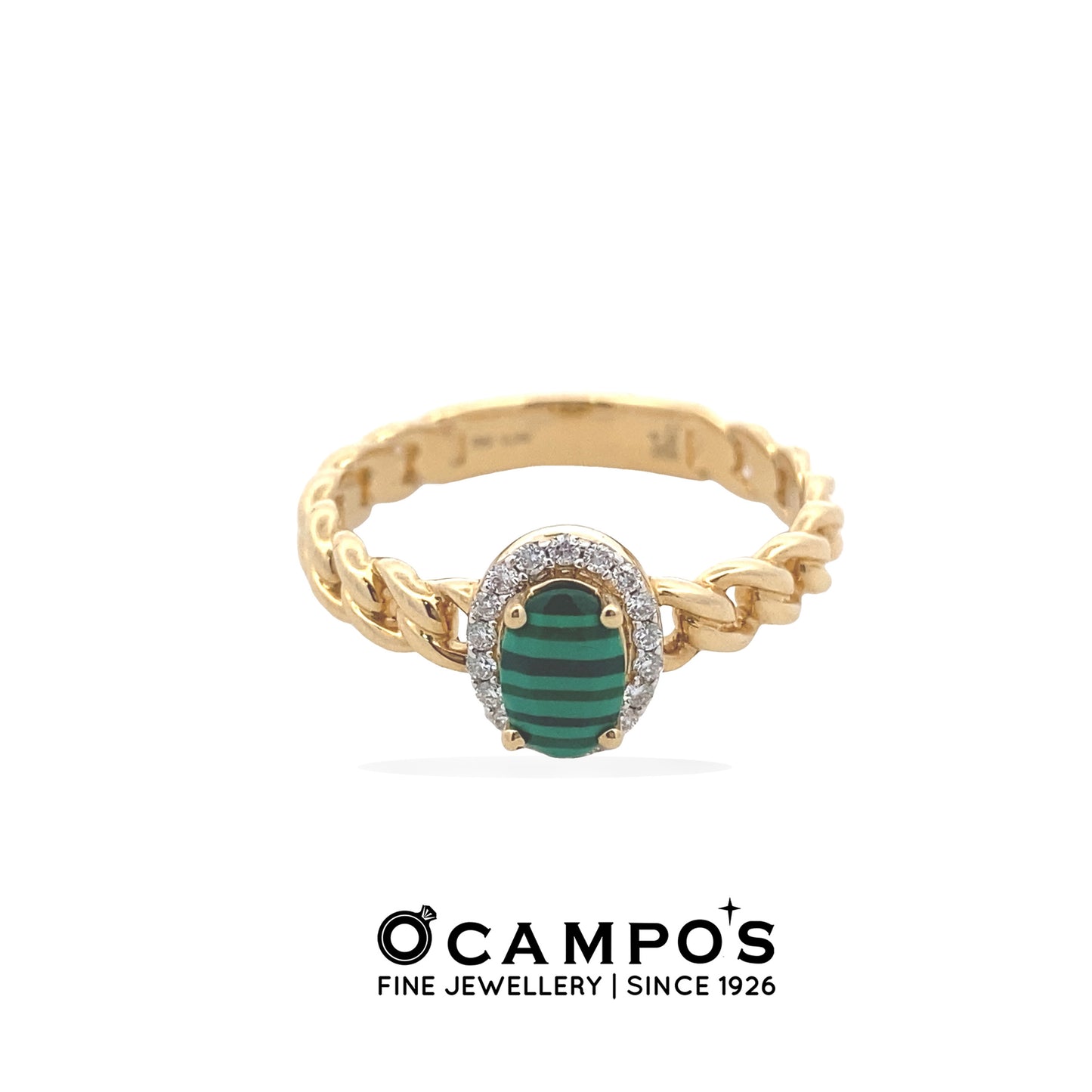 MALACHITE RING 18KARAT YELLOW GOLD
