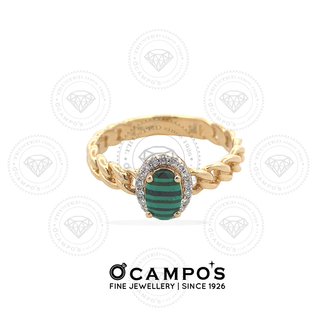 MALACHITE RING 18KARAT YELLOW GOLD
