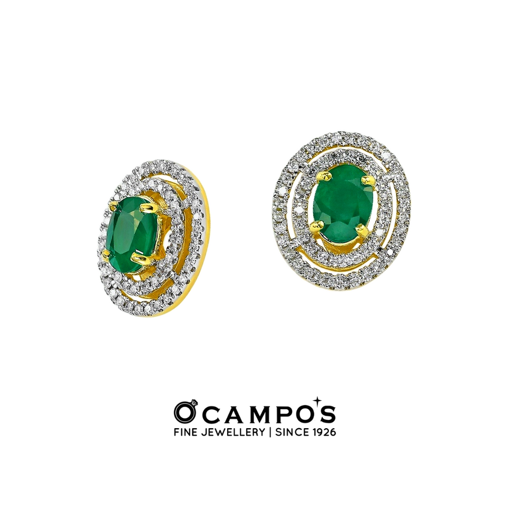 Emerald Celeste Earrings - Yellow Gold