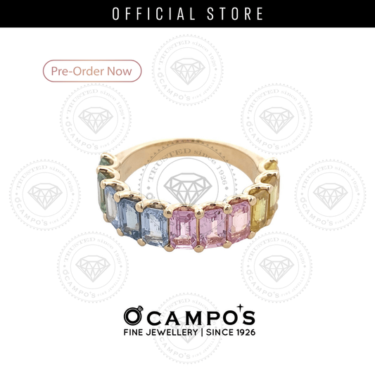 LILA MULTI-COLORED STONE RING 18KARAT YELLOW GOLD