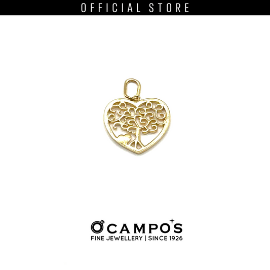 Ophelia 18 Karat Yellow Gold Heart Pendant With Tree Design