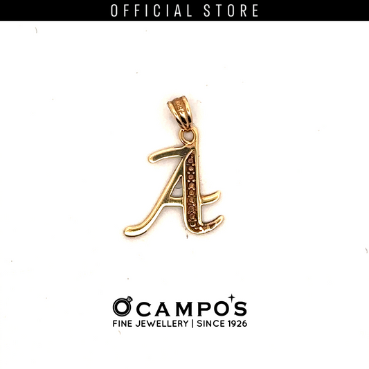 Astraia 18 Karat Yellow Gold Initial Pendant Letter A