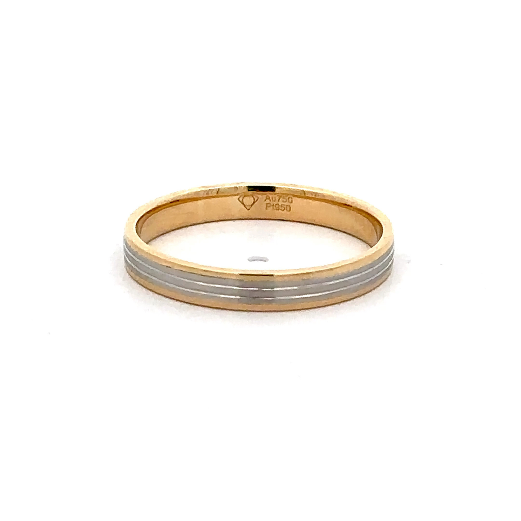 Irida 18 Karat Yellow Gold Platinum With Plain Matt S-7.5