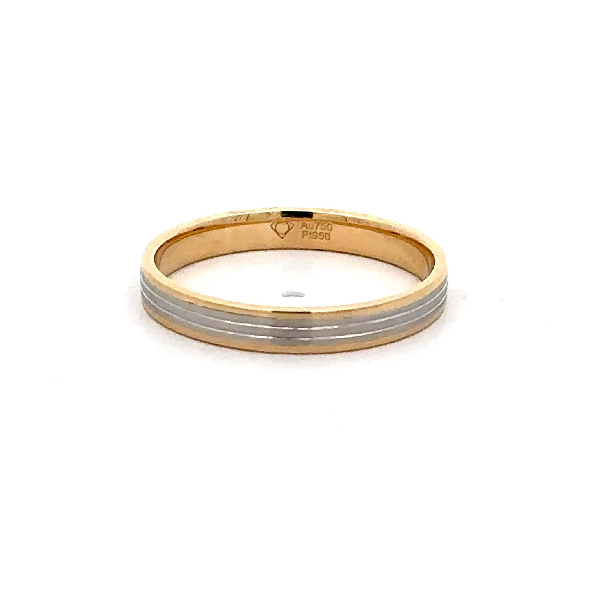 Irida 18 Karat Yellow Gold Platinum With Plain Matt S-7.5
