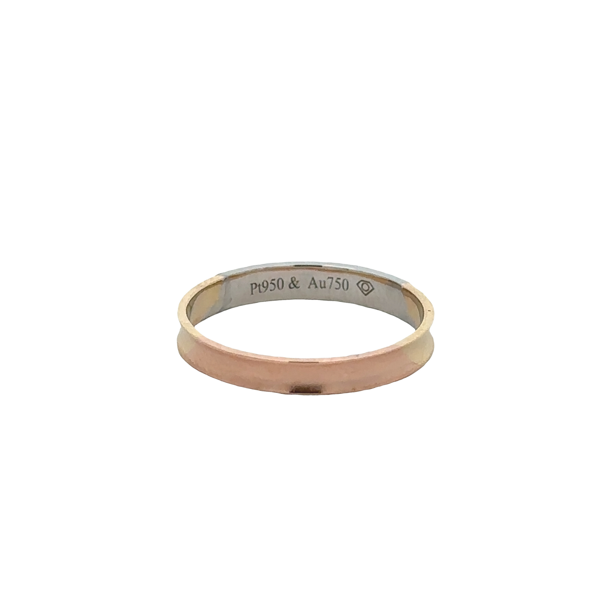 Meliora 18 Karat 3 Tone Platinum Wedding Ring S-6