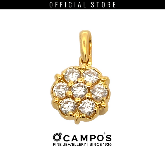 Coralia 14 Karat Yellow Gold Rosa Pendant
