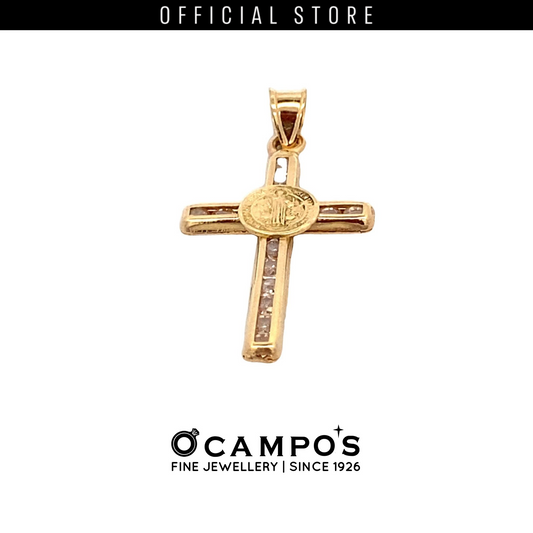 Cross 18K Yellow Gold Pendant Circle Point