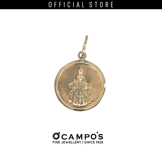 Santo Niño 18Karat Yellow Gold Round Pendant