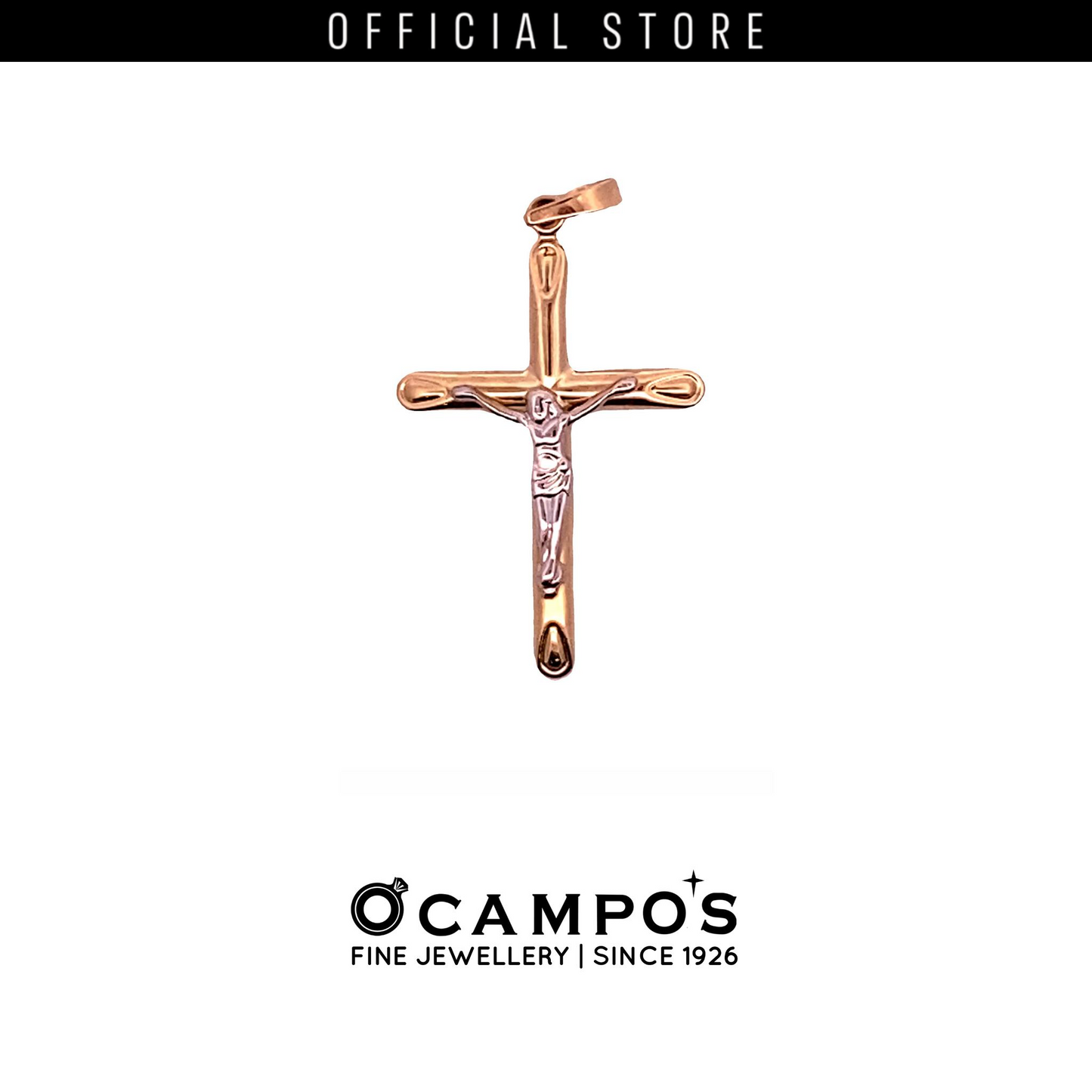 Cross 14 Karat Yellow Gold 2 Tone Cross Pendant With Image