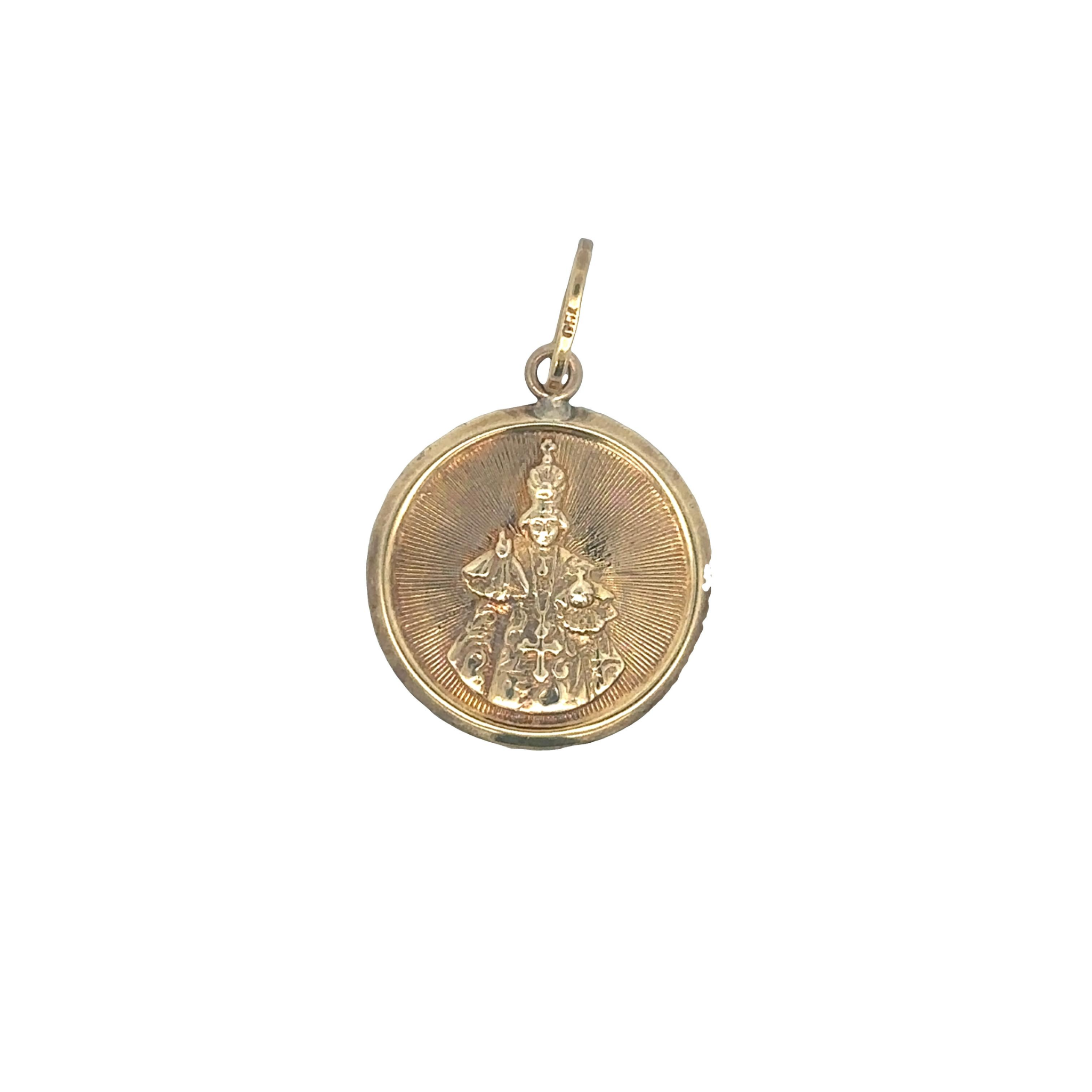Santo Niño 18Karat Yellow Gold Round Pendant