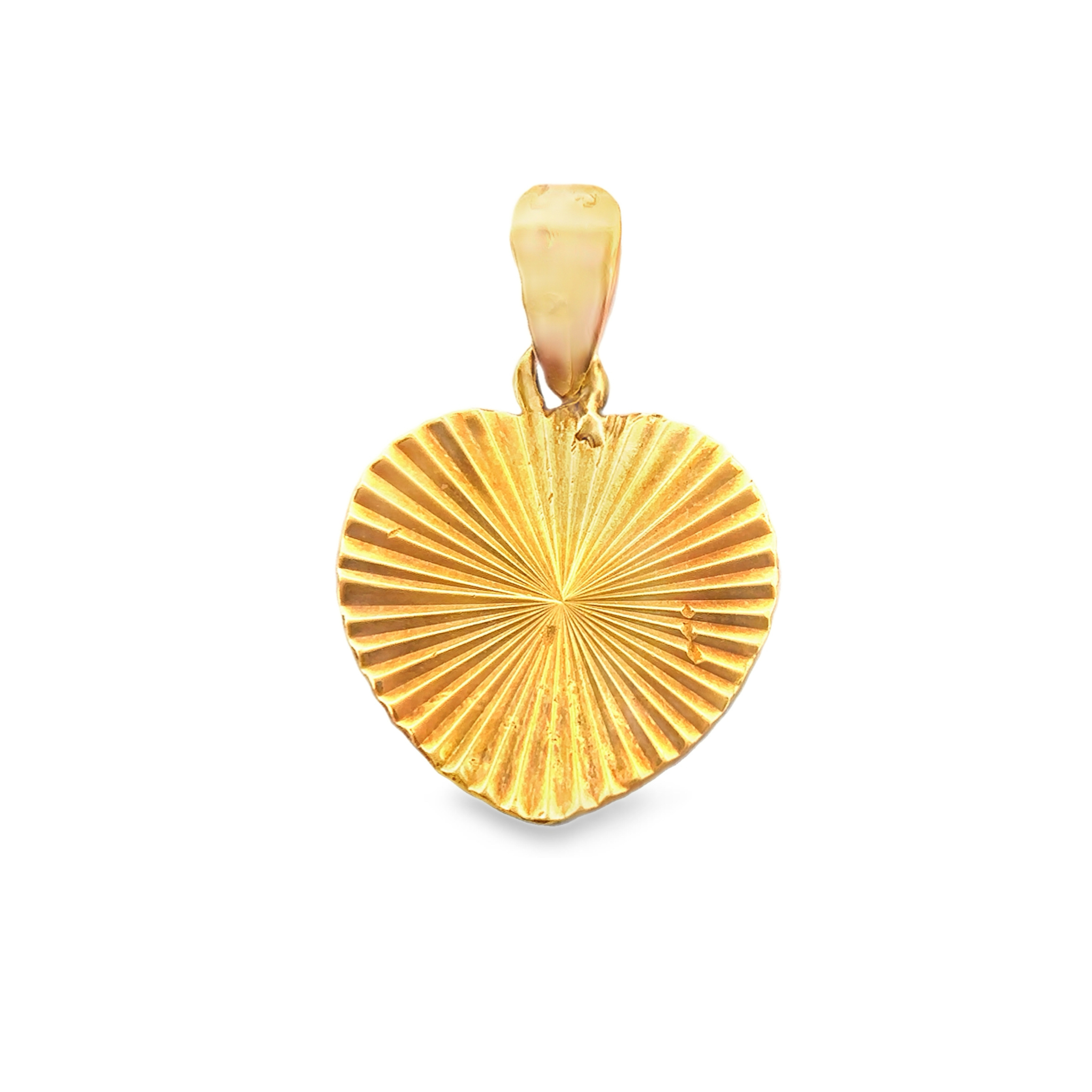 Bellara 18 Karat Yellow Gold Heart Pendant with Initial Letter C