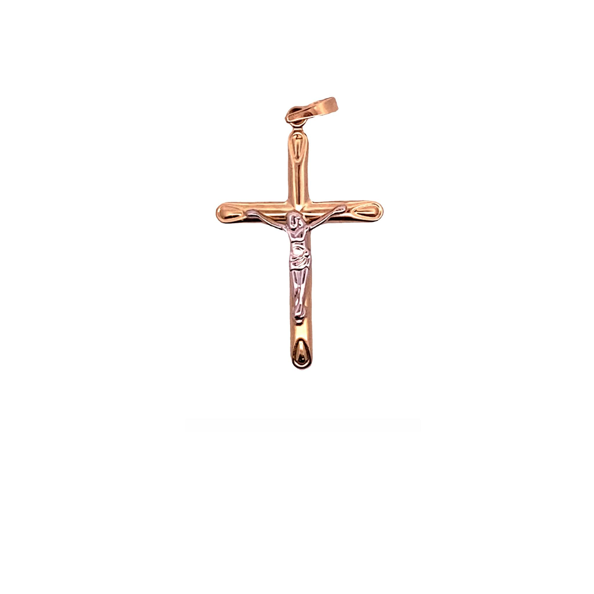 Cross 14 Karat Yellow Gold 2 Tone Cross Pendant With Image