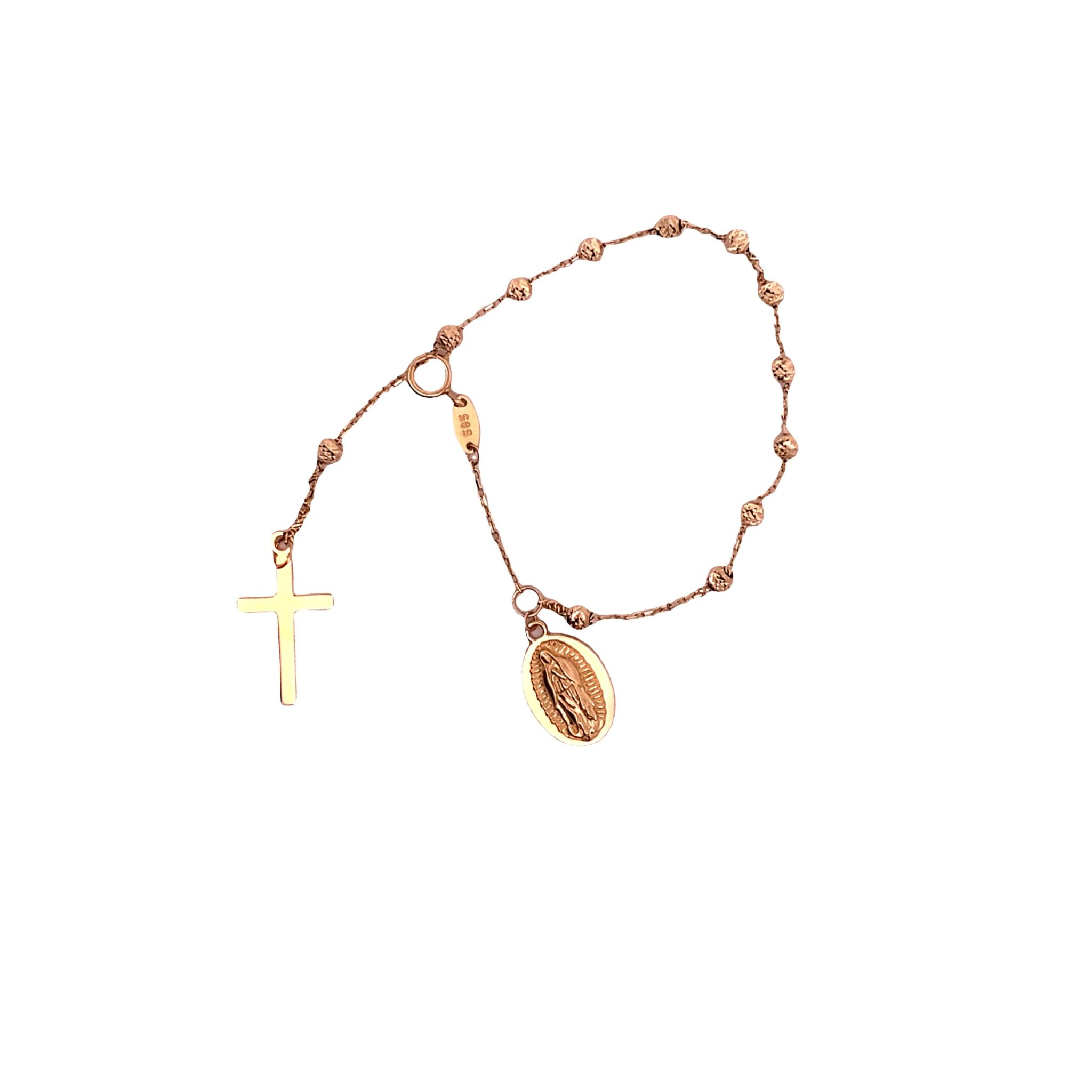 Nysa 14 Karat Yellow Gold Rosary Balls 7' Inch