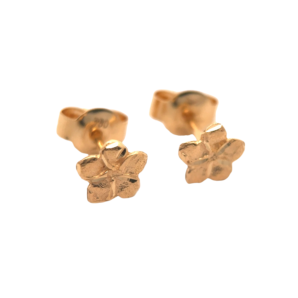 Syra 18 Karat Yellow Gold Stud Earring Flower Design