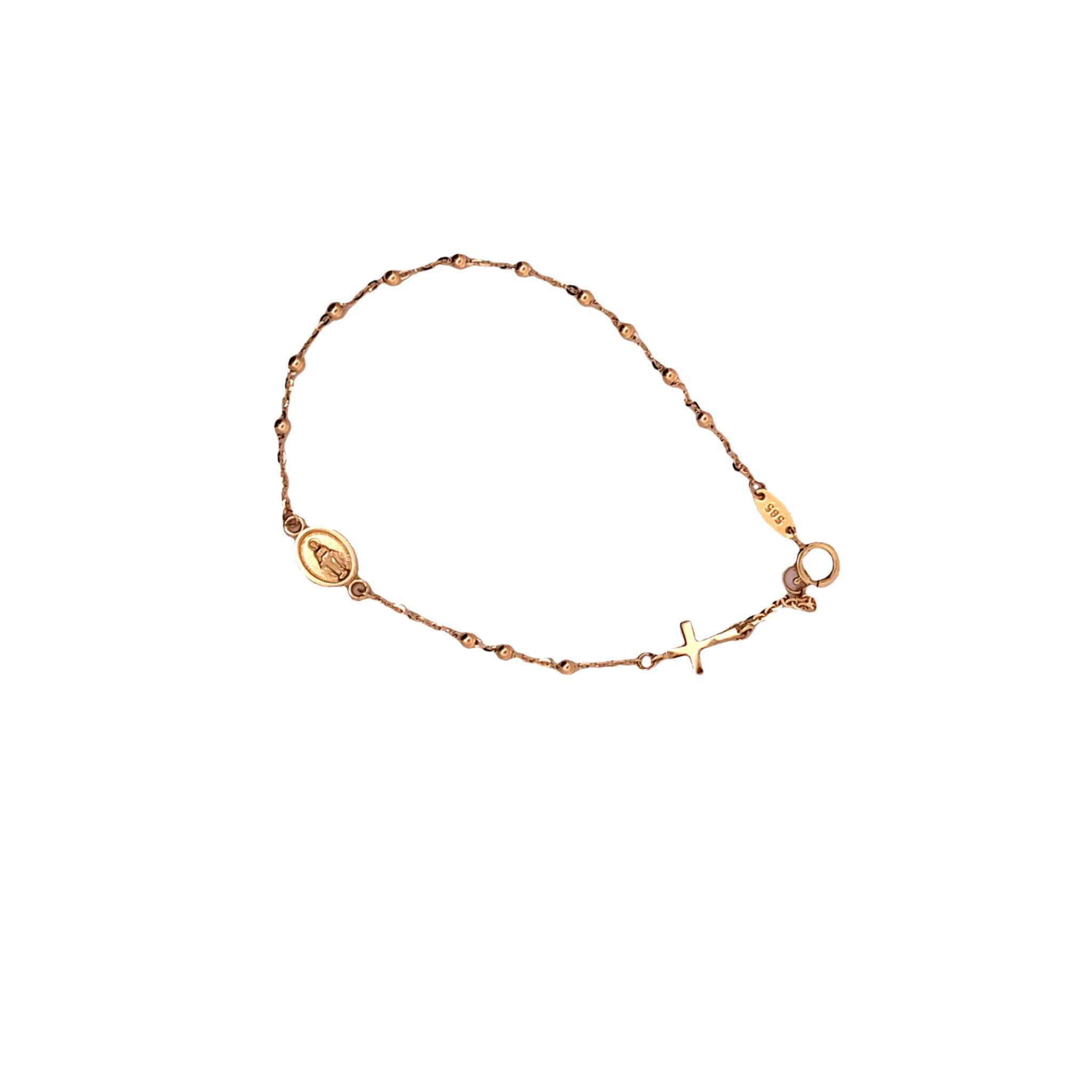 Orielle 14 Karat Yellow Gold Rosary Balls 7 Inch