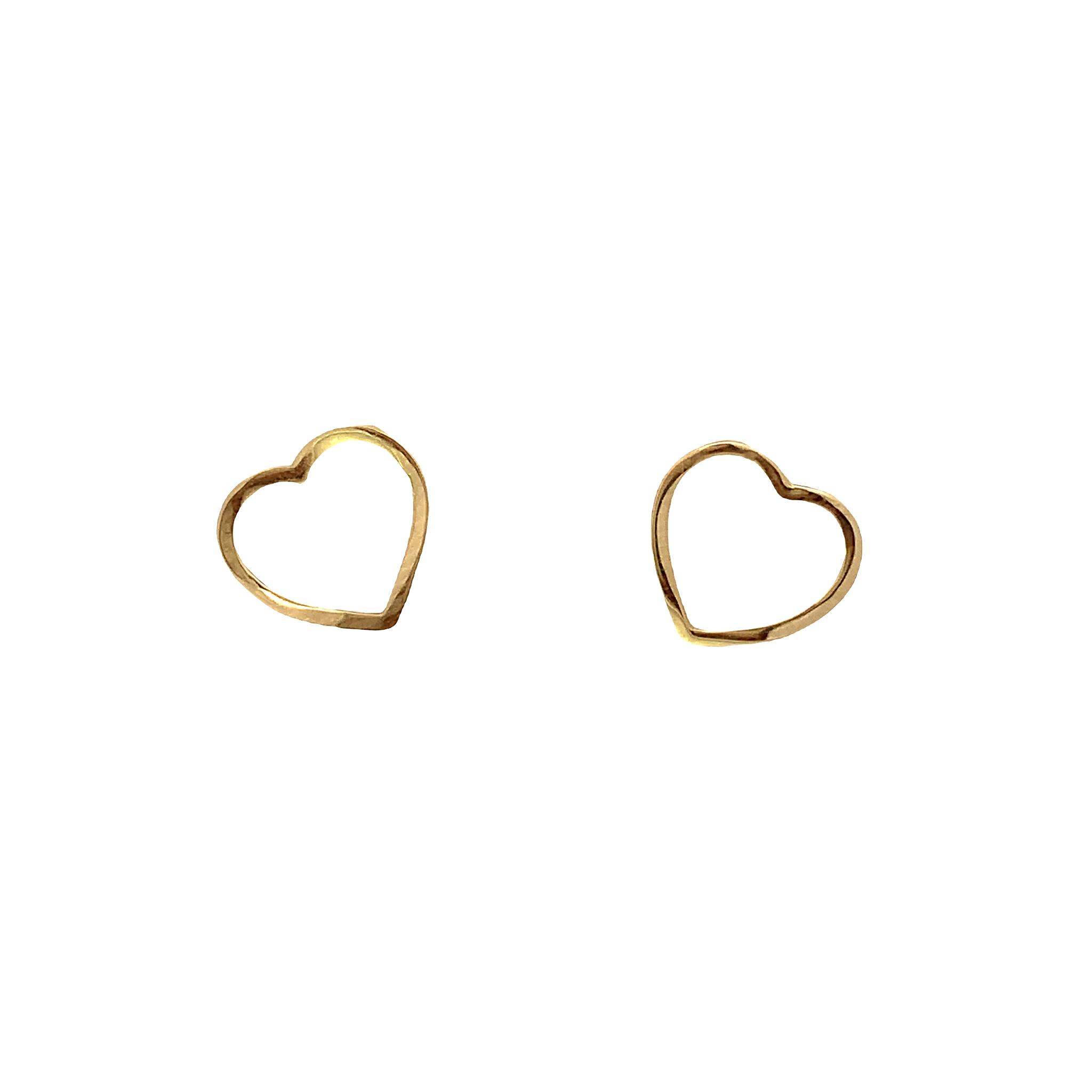 Astraia 14K Yellow Gold Earring Stud Heart Design