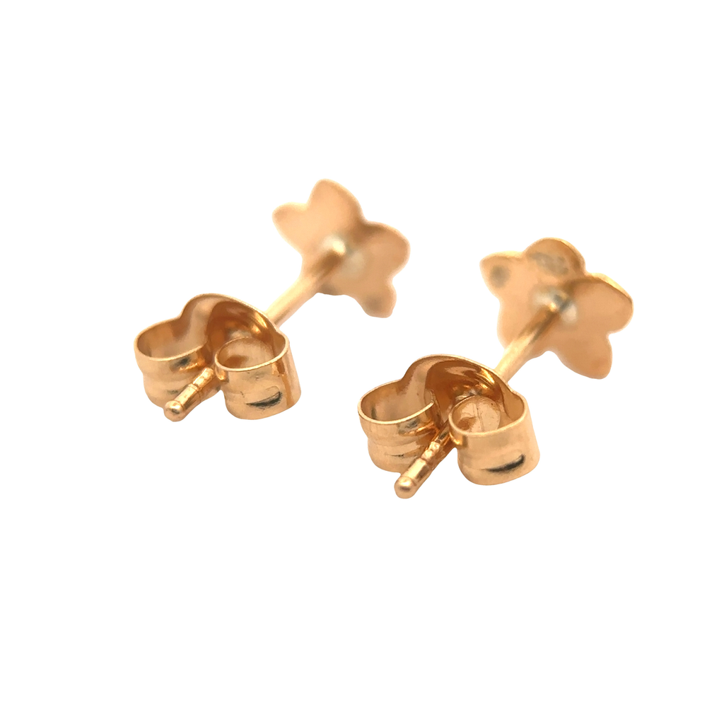 Syra 18 Karat Yellow Gold Stud Earring Flower Design
