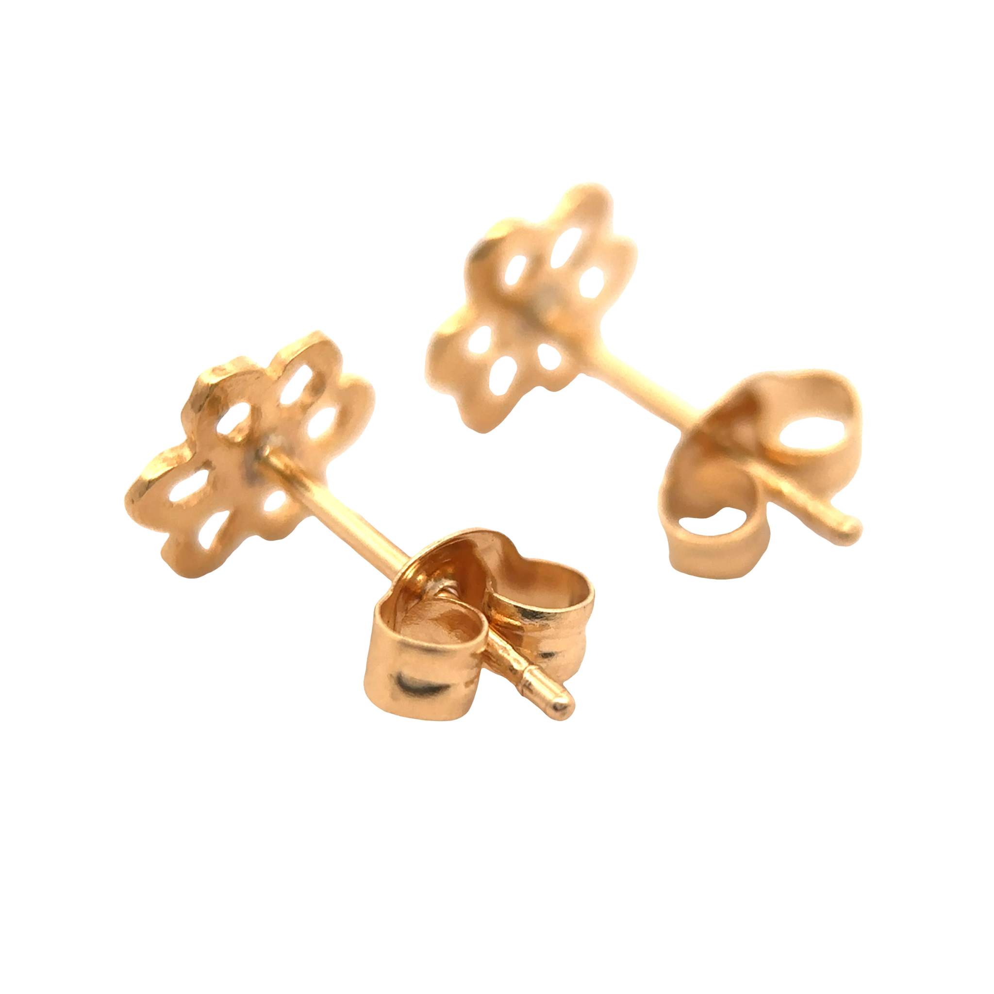 Dorelle 18 Karat Yellow Gold Stud Earring Flower Design