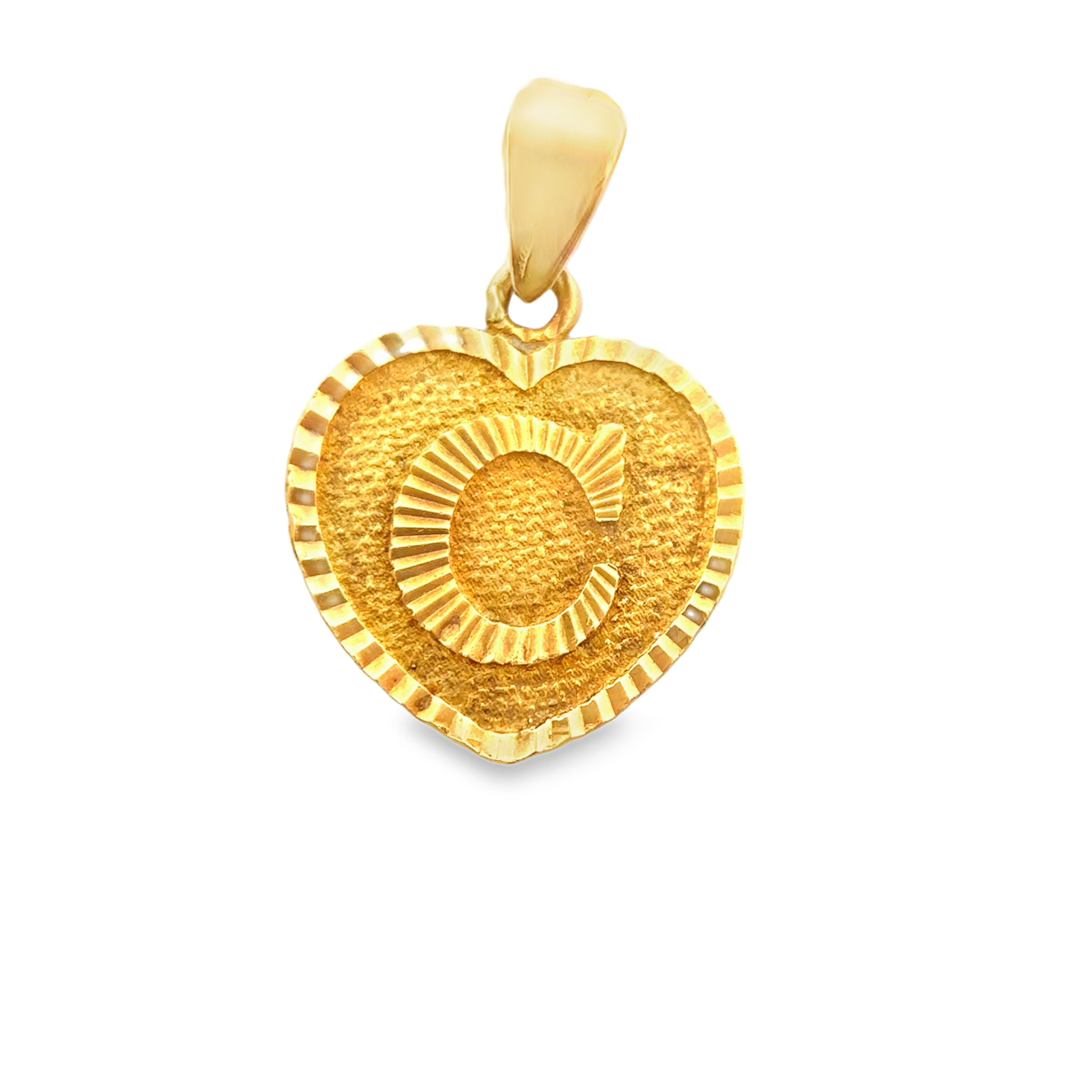 Bellara 18 Karat Yellow Gold Heart Pendant with Initial Letter C