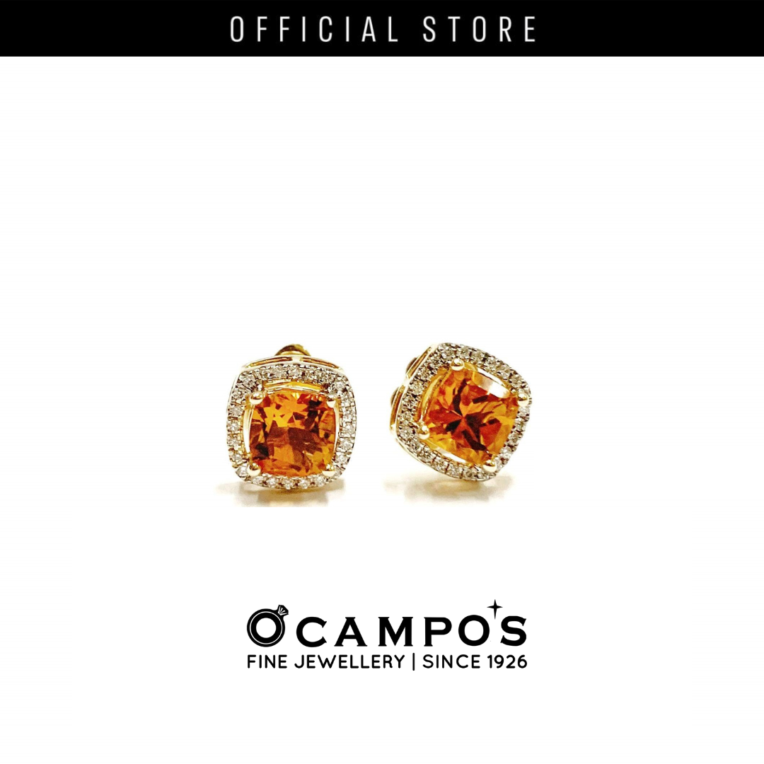 Citrine Celeste with Diamonds Earrings