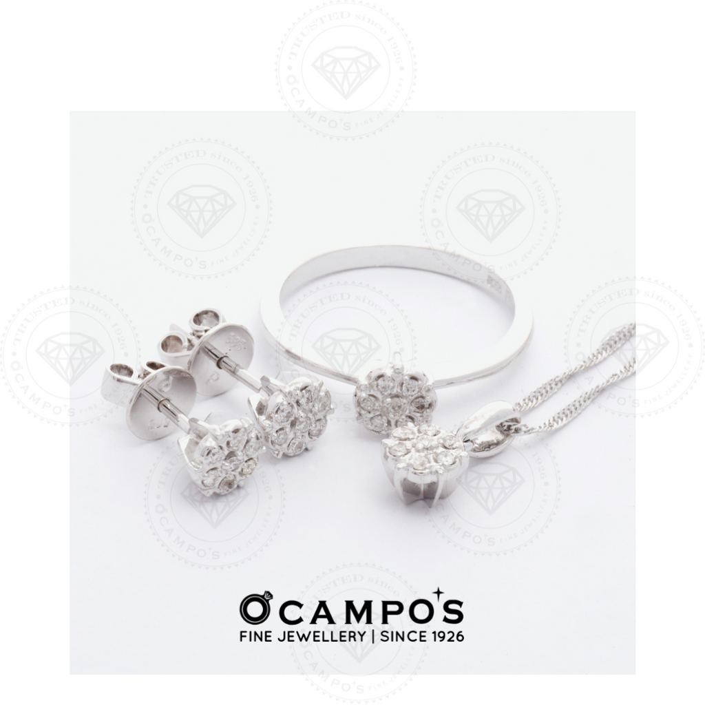 Rosa Diamond Earrings - White Gold