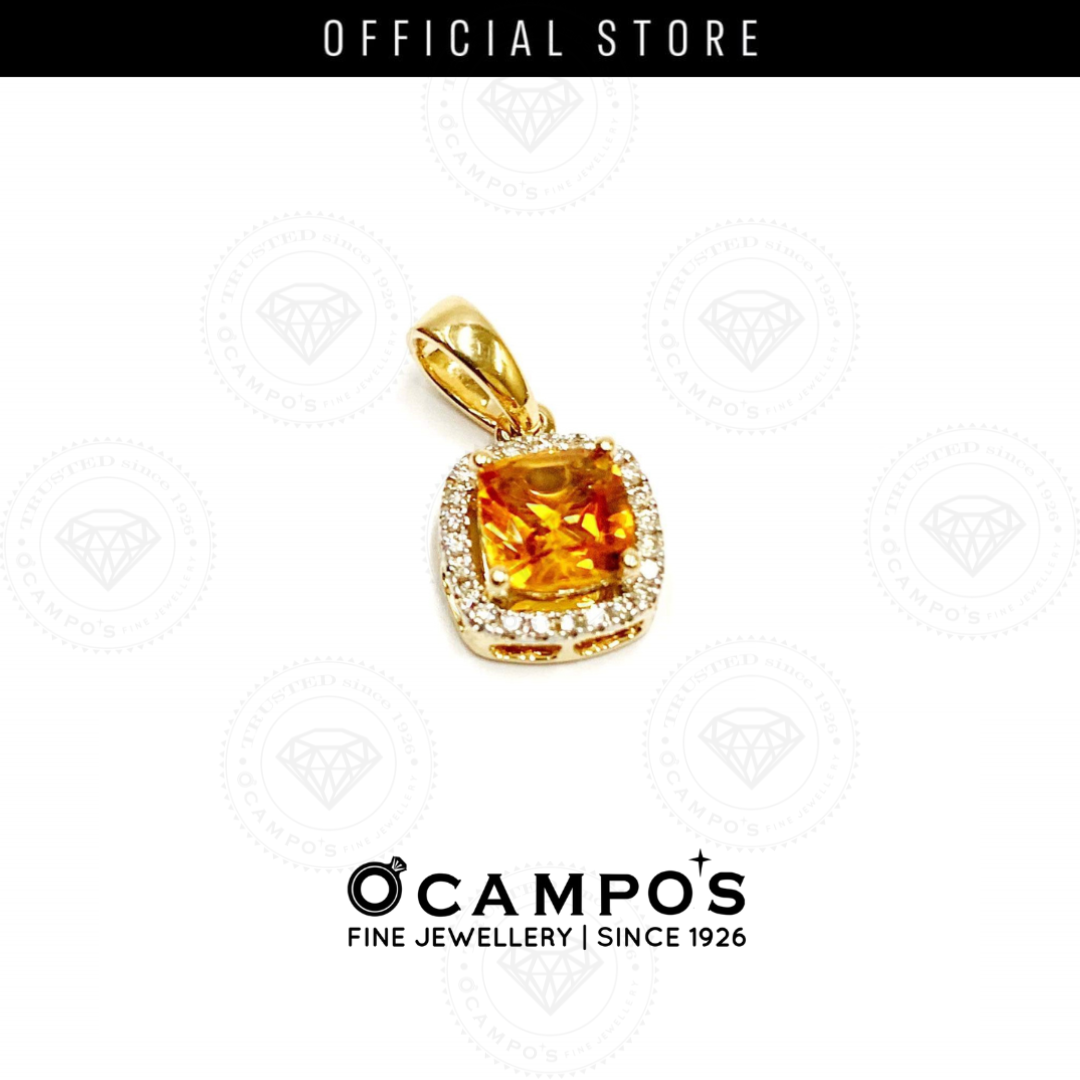 Citrine Celeste with Diamonds Pendant
