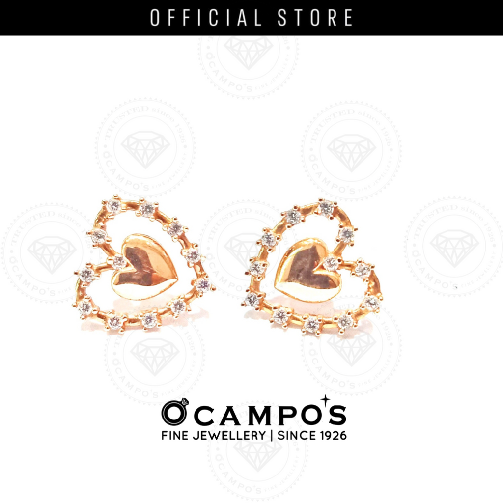 Penelope Heart Stud Earrings